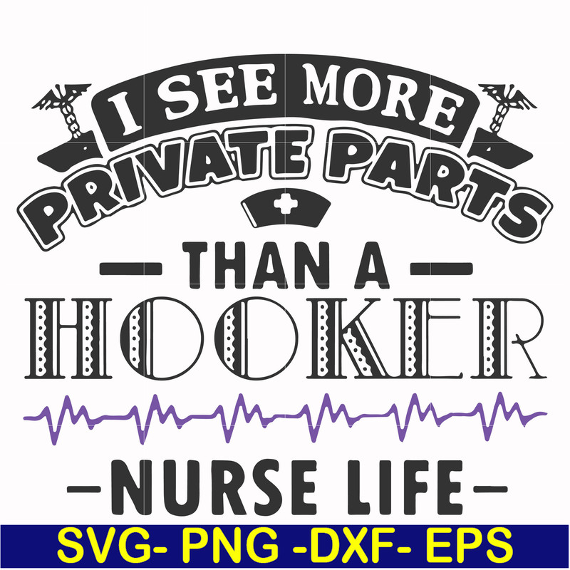 FN000387-I see more private parts than a hooker nurse life svg, png, dxf, eps file FN000387.jpg