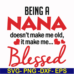 being a nana doesn't make me old it make me blessed svg, png, dxf, eps file fn000436