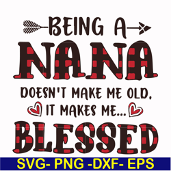 being a nana doesn't make me old it make me blessed svg, png, dxf, eps file fn000437