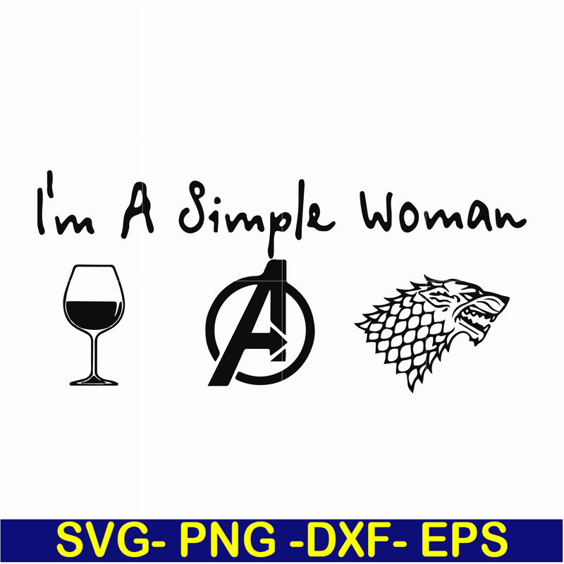FN000528-I'm a simple woman svg, png, dxf, eps file FN000528.jpg