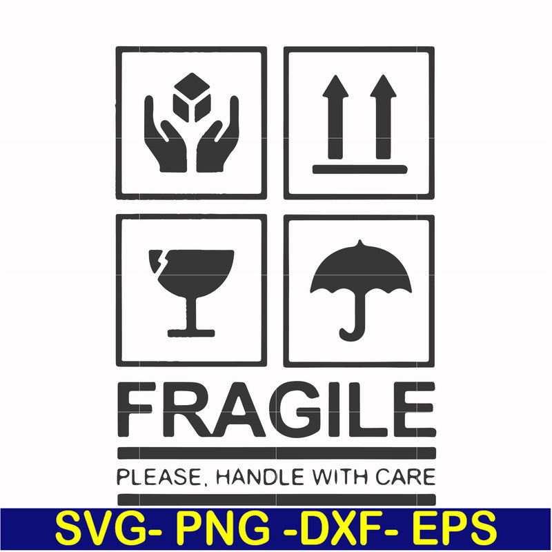 FN000567-Fragile please handle with care svg, png, dxf, eps file FN000567.jpg