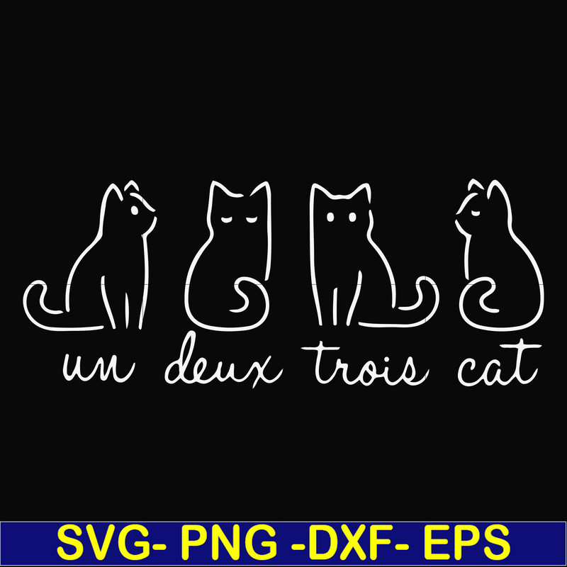 FN000961-Un deux trois cat svg, png, dxf, eps file FN000961.jpg