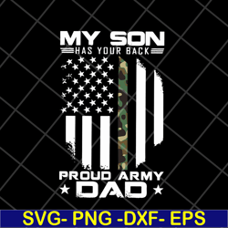 my son has your back proud army dad svg, png, dxf, eps digital file ftd10052110