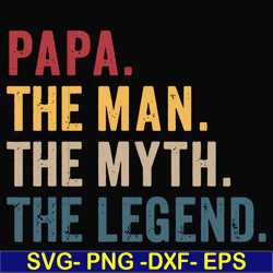 papa the man, the myth, the legend svg, png, dxf, eps, digital file ftd129