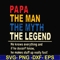 FTD48-Papa the man, the myth, the legend svg, png, dxf, eps, digital file FTD48.jpg