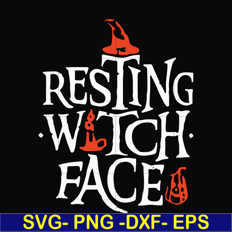 HLW24072020-Resting witch face svg, halloween svg, png, dxf, eps digital file HLW24072020.jpg