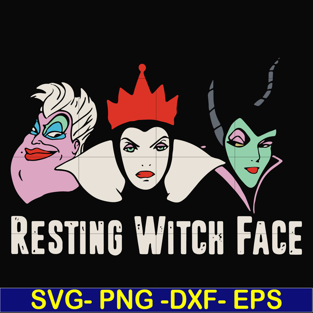 HLW24072024-Resting witch face svg, halloween svg, png, dxf, eps digital file HLW24072024.jpg