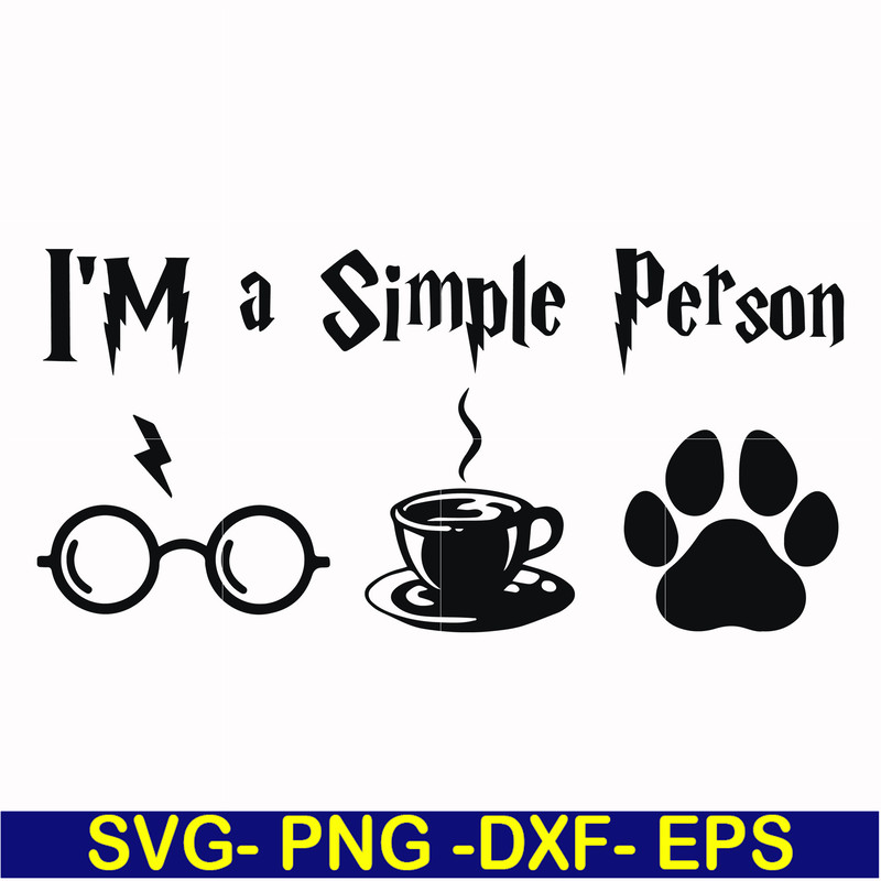 HRPT00027-I'm a simple person svg, png, dxf, eps file HRPT00027.jpg