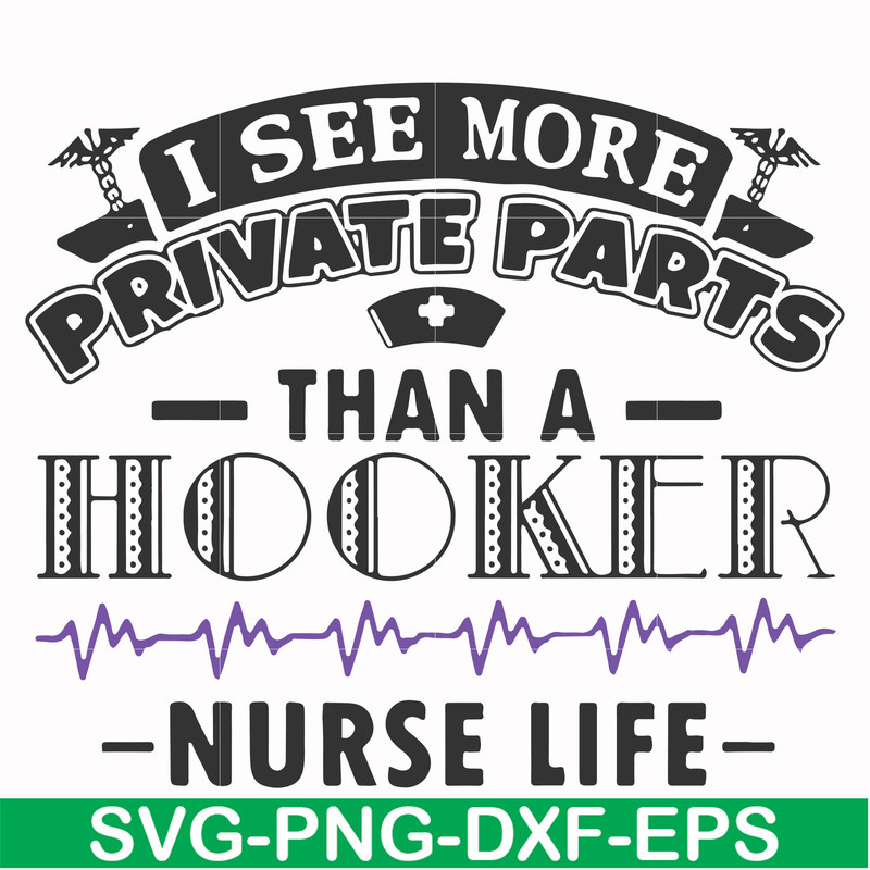 FN000387-I see more private parts than a hooker nurse life svg, png, dxf, eps file FN000387.jpg