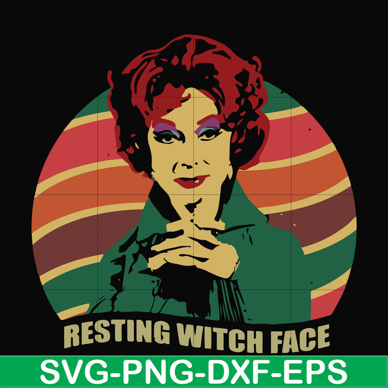 HLW24072025-Resting witch face svg, halloween svg, png, dxf, eps digital file HLW24072025.jpg
