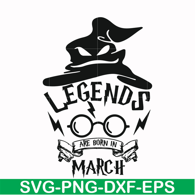 HRPT00025-Legends are born in March svg, png, dxf, eps file HRPT00025.jpg