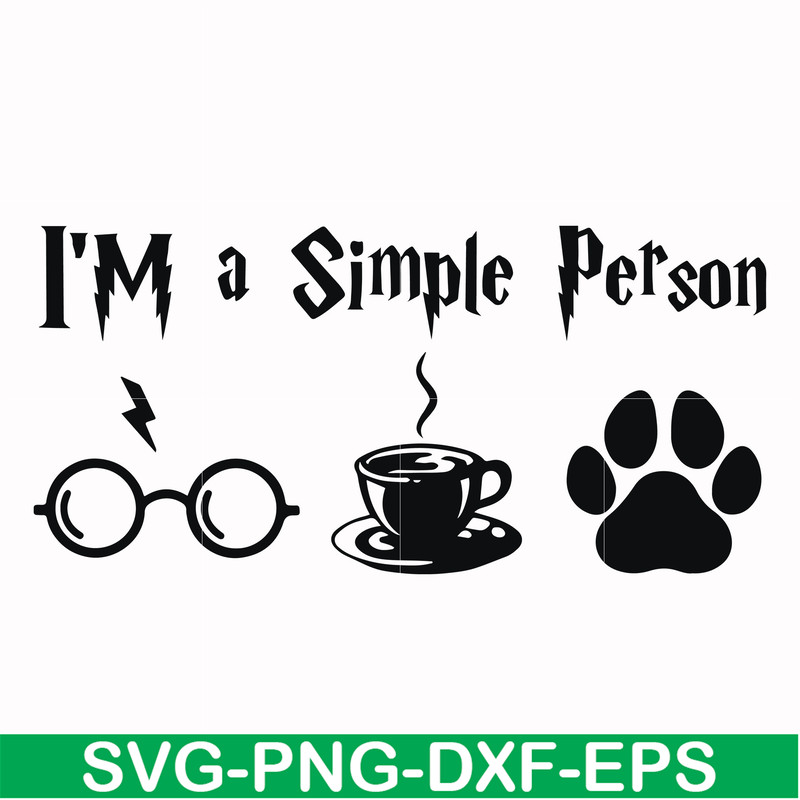 HRPT00027-I'm a simple person svg, png, dxf, eps file HRPT00027.jpg