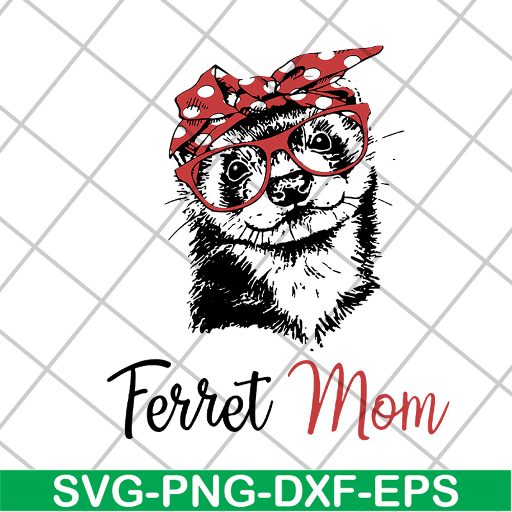 MTD1702109-Ferret mom svg, Mother's day svg, eps, png, dxf digital file MTD1702109.jpg