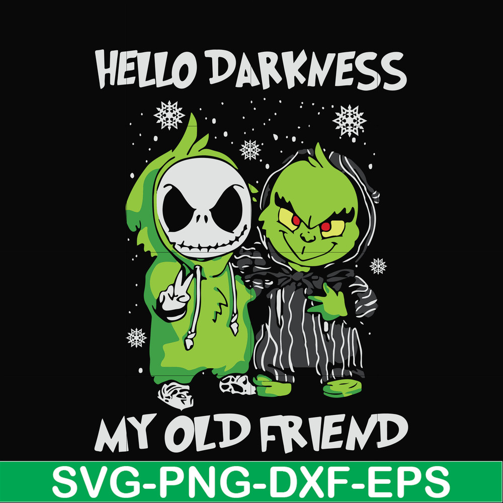 NCRM0012-Hello darkness my old friend, Grinch svg, png, dxf, eps digital file NCRM0012.jpg
