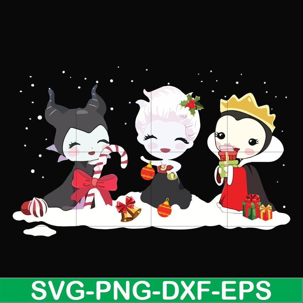NCRM0105-Chibi Disney Villains Maleficent Ursula Evil Queen Christmas svg, png, dxf, eps digital file NCRM0105.jpg