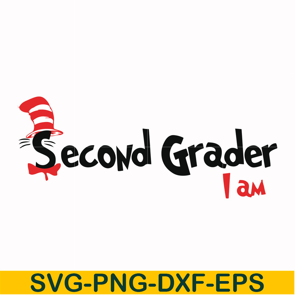 DR00067-Second grader I am svg, png, dxf, eps file DR00067.jpg