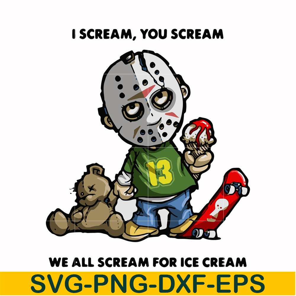 HLW0145-i scream, you scream we all scream for ice cream svg, png, dxf, eps digital file HLW0145.jpg