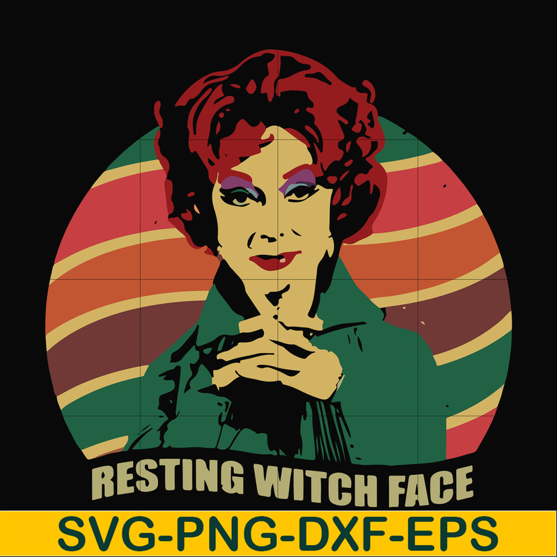 HLW24072025-Resting witch face svg, halloween svg, png, dxf, eps digital file HLW24072025.jpg