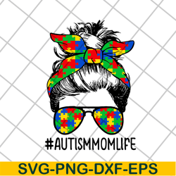nice autism mom life sunglasses bandana mother day svg, mother's day svg, eps, png, dxf digital file mtd20042111