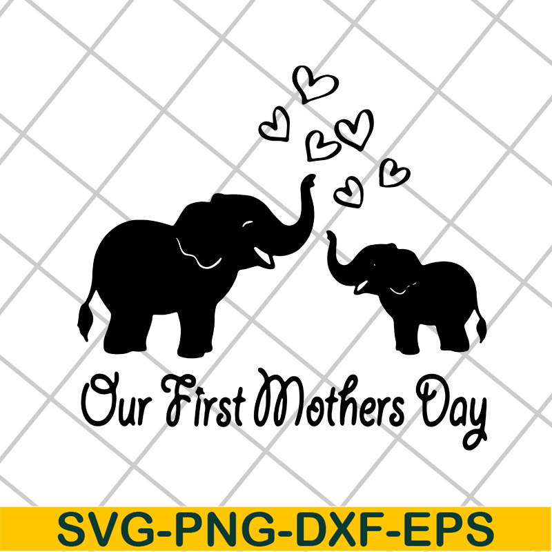 MTD23042133-Mothers Day Elephant svg, Mother's day svg, eps, png, dxf digital file MTD23042133.jpg