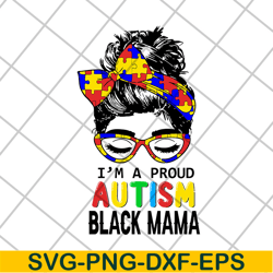im a proud autism black mama svg, mother's day svg, eps, png, dxf digital file mtd23042151