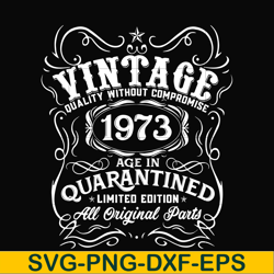 vintage 1973 age in quarantined limited edition svg, limited edition svg, 1973 birthday svg, png, dxf, eps digital file