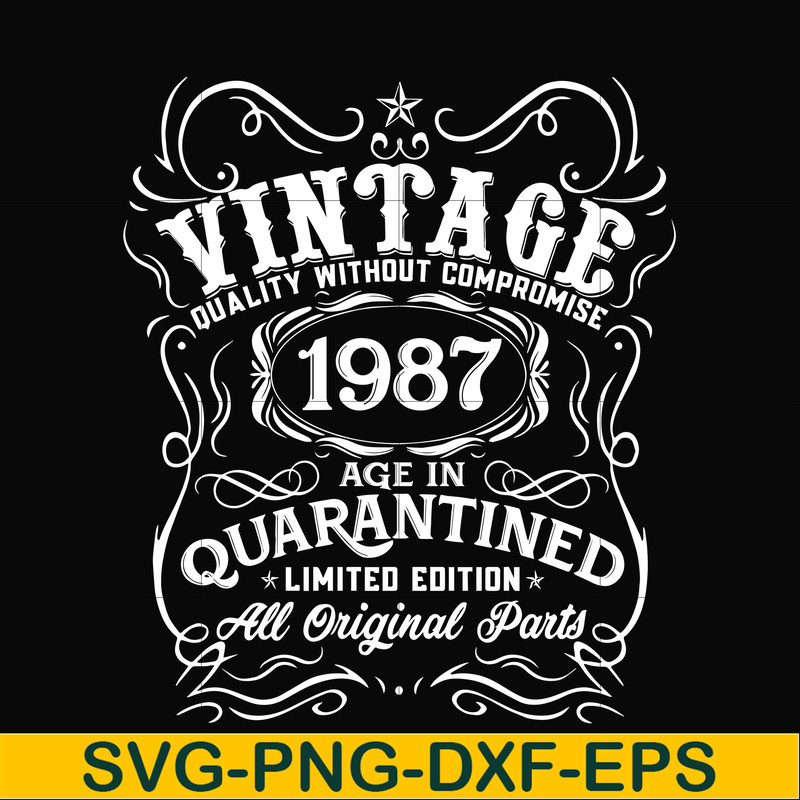 NBD0114-Vintage 1987 age in quarantined limited edition svg, limited edition svg, 1987 birthday svg, png, dxf, eps digital file NBD0114.jpg