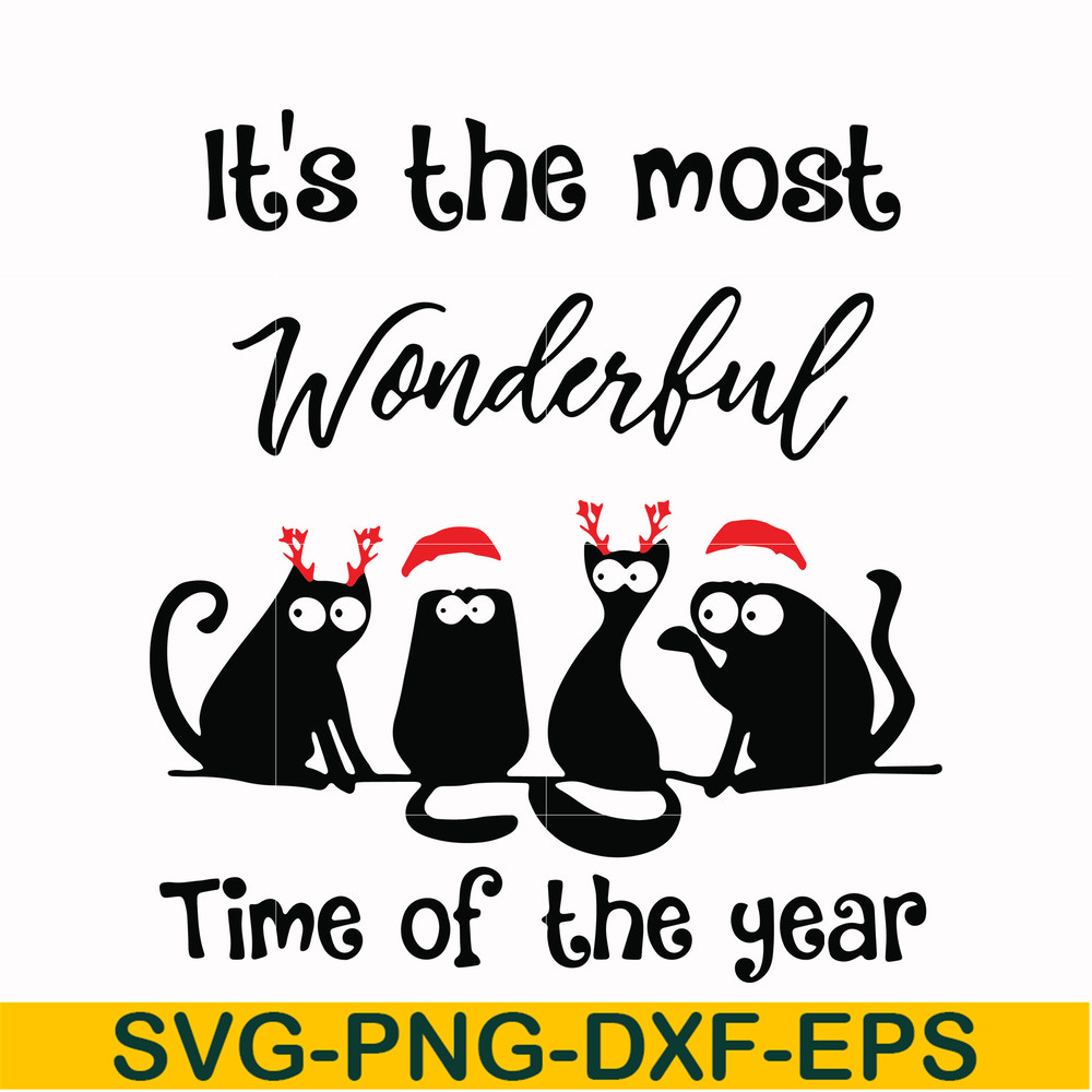 NCRM0019-It's the most wonderful time of the year svg, christmas svg, png, dxf, eps digital file NCRM0019.jpg