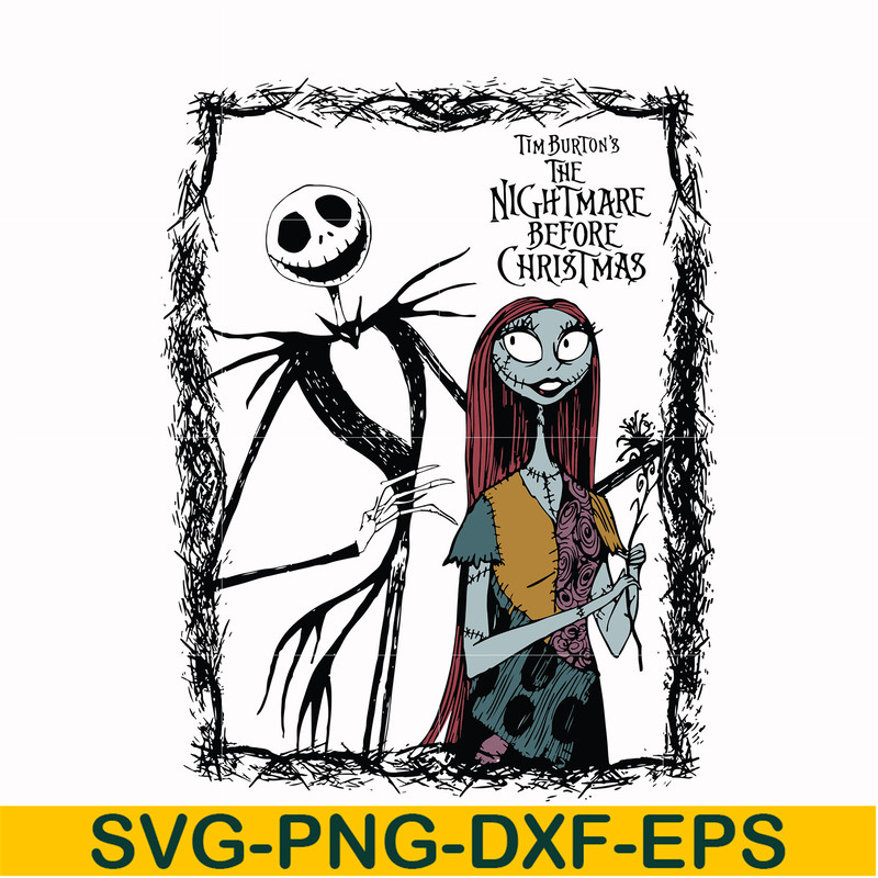 NCRM0114-Tim burton's the nightmare before christmas svg, Jack Skellington And Sally svg, png, dxf, eps digital file NCRM0114.jpg