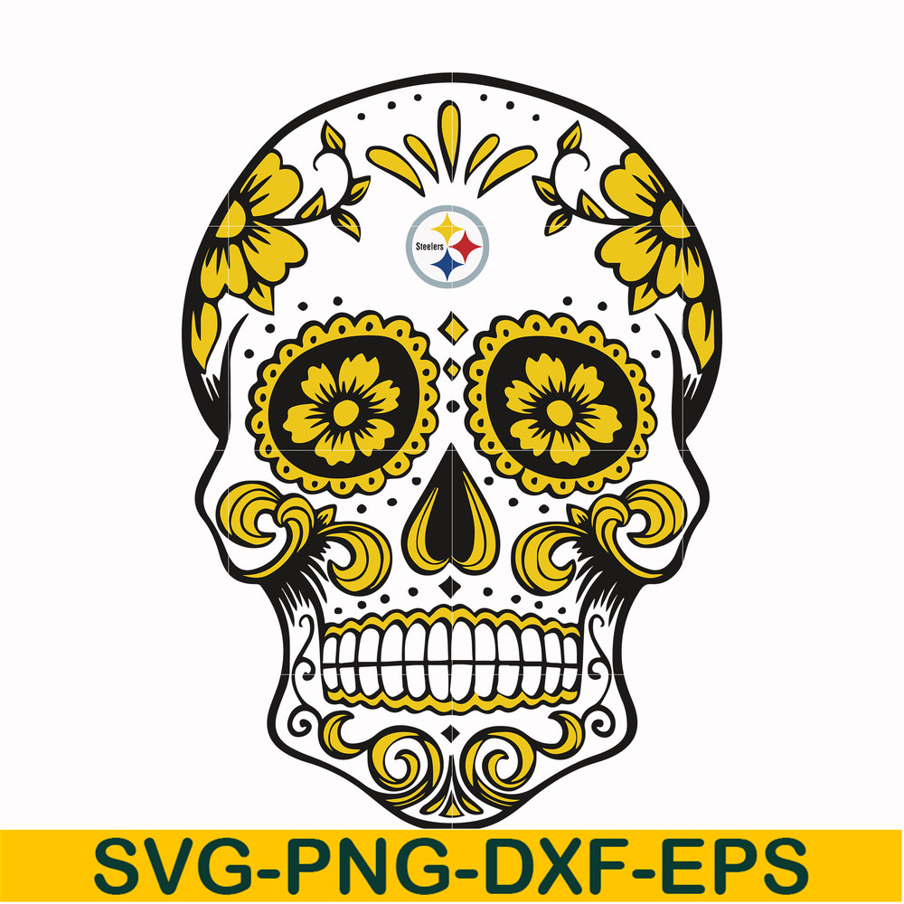 NFL0000172-Steelers skull, svg, png, dxf, eps file NFL0000172.jpg