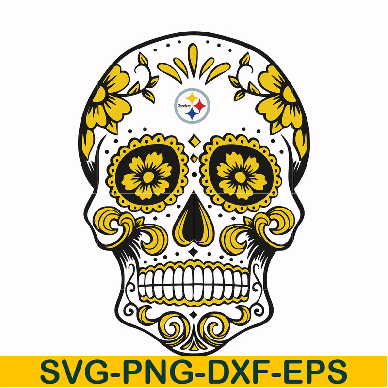 NFL0000172-Steelers skull, svg, png, dxf, eps file NFL0000172.jpg
