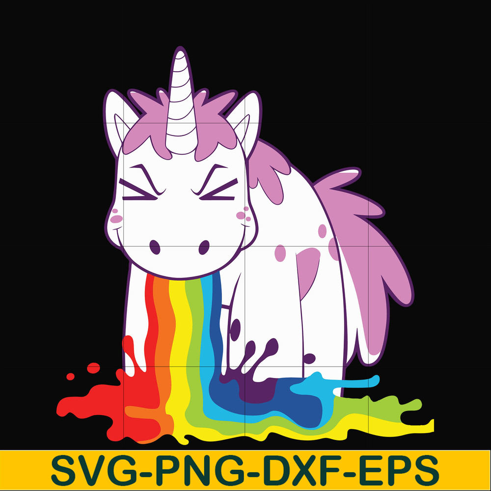 OTH0013-Cute magic unicorn and rainbow svg, png, dxf, eps digital file OTH0013.jpg
