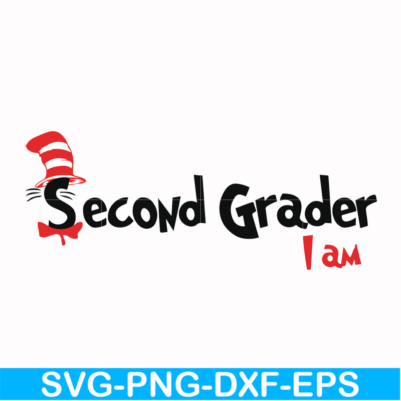 DR00067-Second grader I am svg, png, dxf, eps file DR00067.jpg