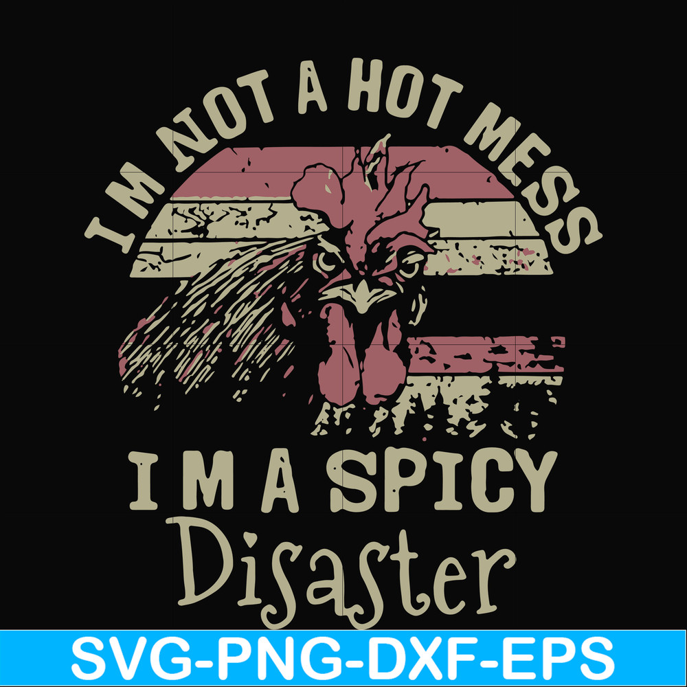 FN000129-I'm not a hot mess I'm a spicy disaster svg, png, dxf, eps file FN000129.jpg