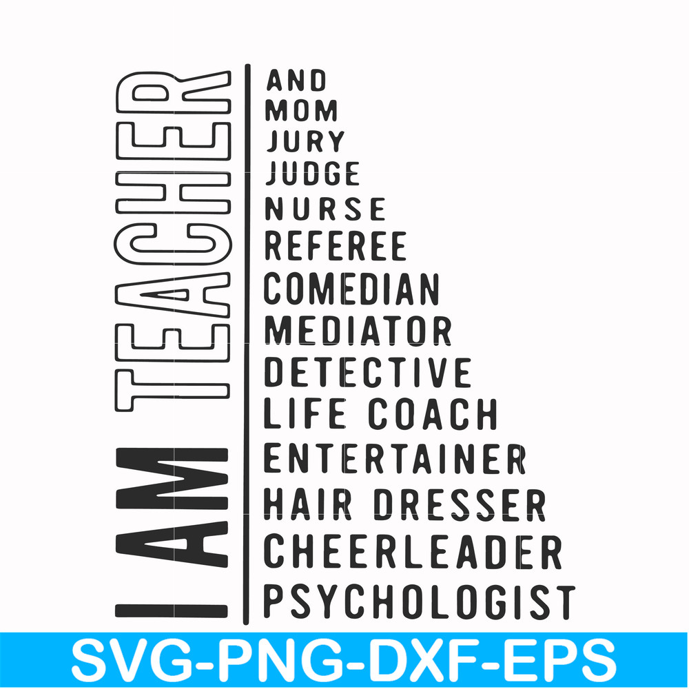 FN000161-I am teacher svg, png, dxf, eps file FN000161.jpg