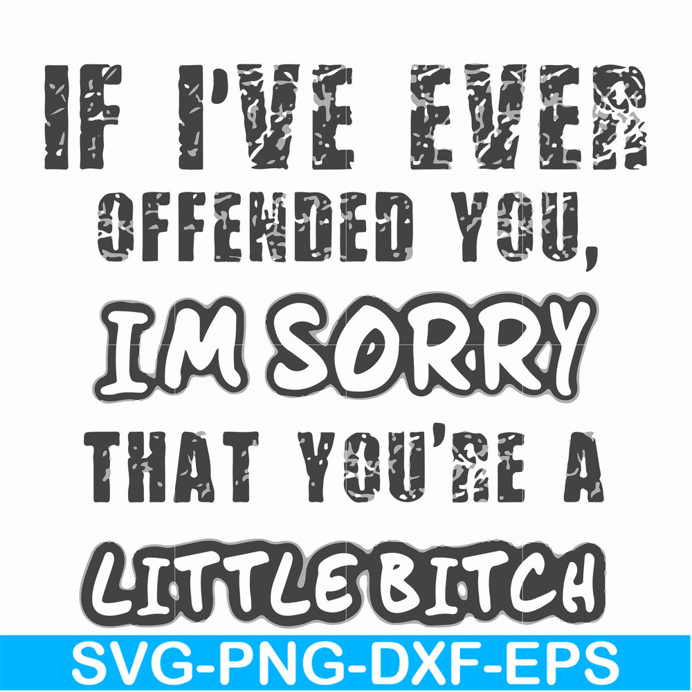 FN000662-If I've ever offended you Im sorry that you're a little bitch svg, png, dxf, eps file FN000662.jpg