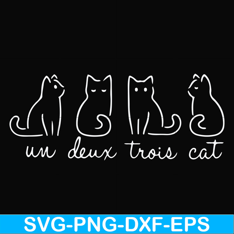 FN000961-Un deux trois cat svg, png, dxf, eps file FN000961.jpg