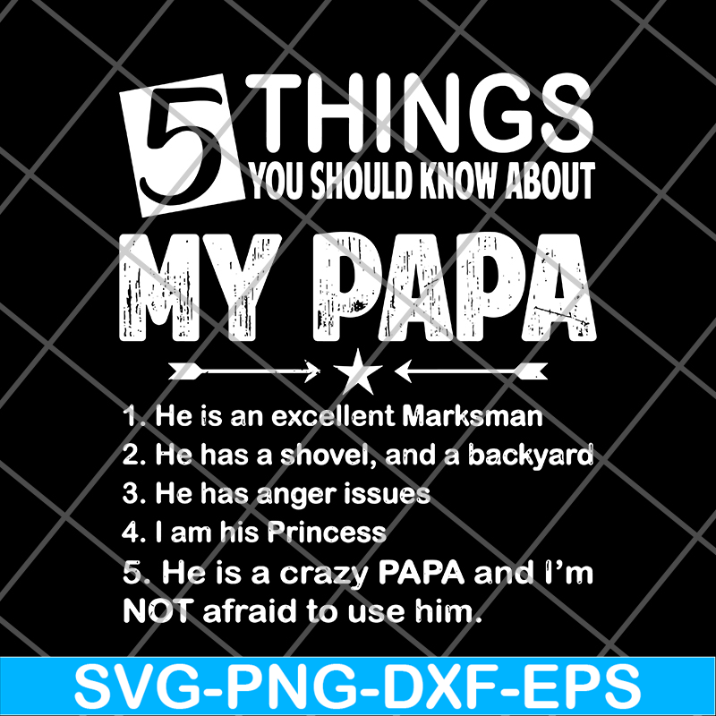 FTD09062114-5 things you should know about my papa svg, png, dxf, eps digital file FTD09062114.jpg