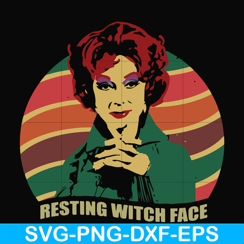 HLW24072025-Resting witch face svg, halloween svg, png, dxf, eps digital file HLW24072025.jpg