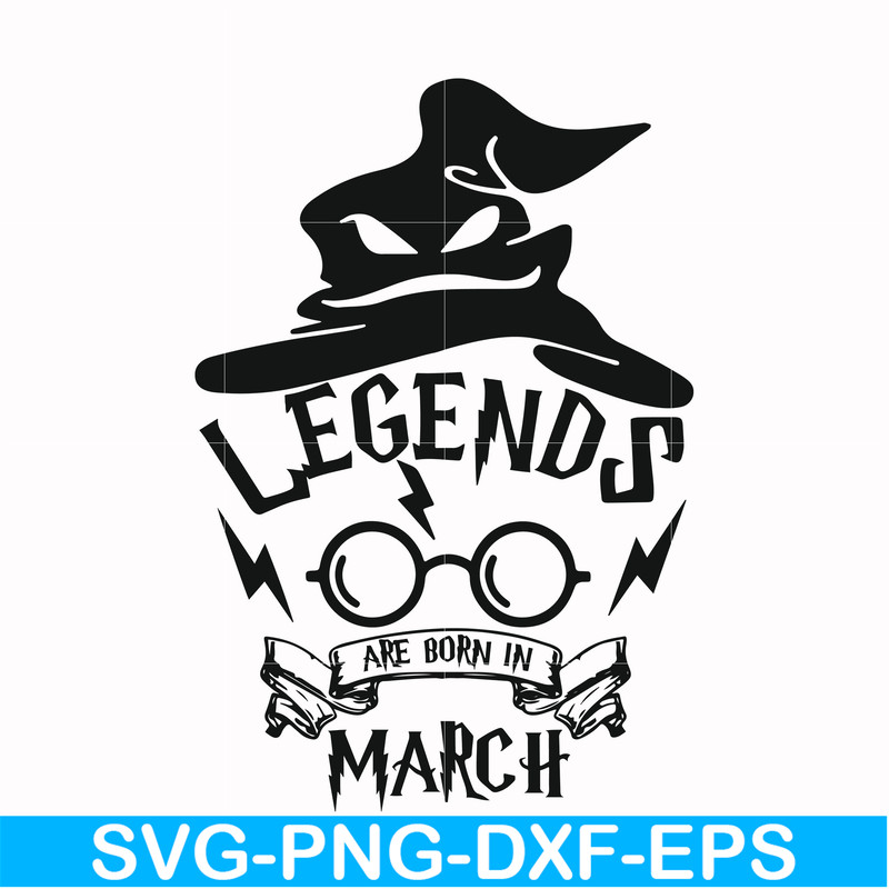 HRPT00025-Legends are born in March svg, png, dxf, eps file HRPT00025.jpg