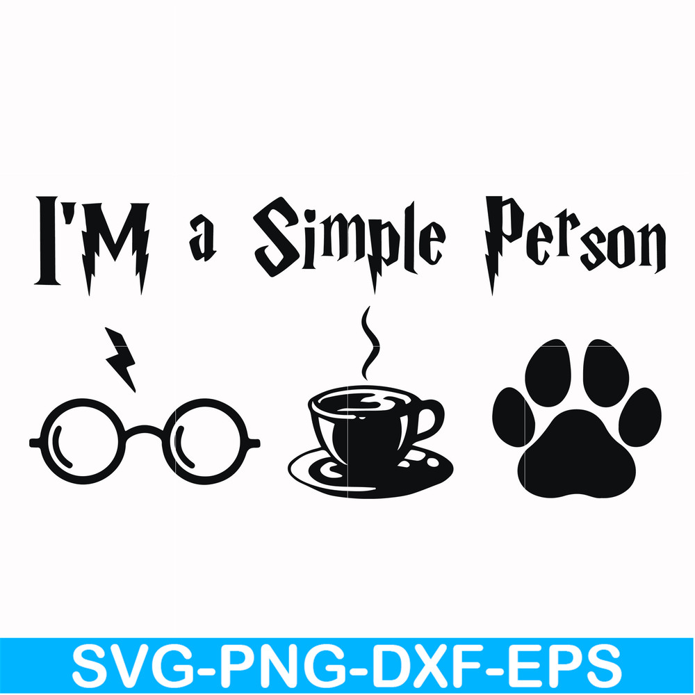 HRPT00027-I'm a simple person svg, png, dxf, eps file HRPT00027.jpg