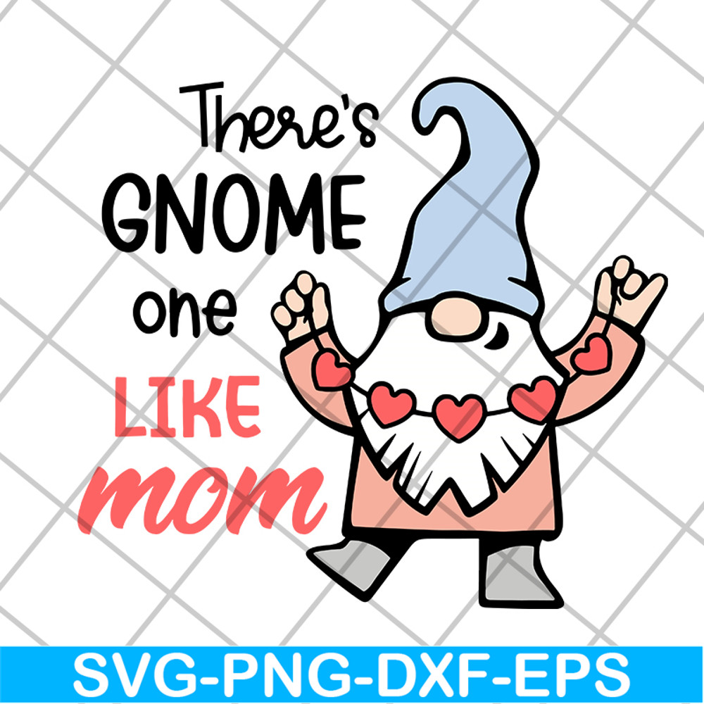 MTD05042107-There's gnome on like mom svg, Mother's day svg, eps, png, dxf digital file MTD05042107.jpg