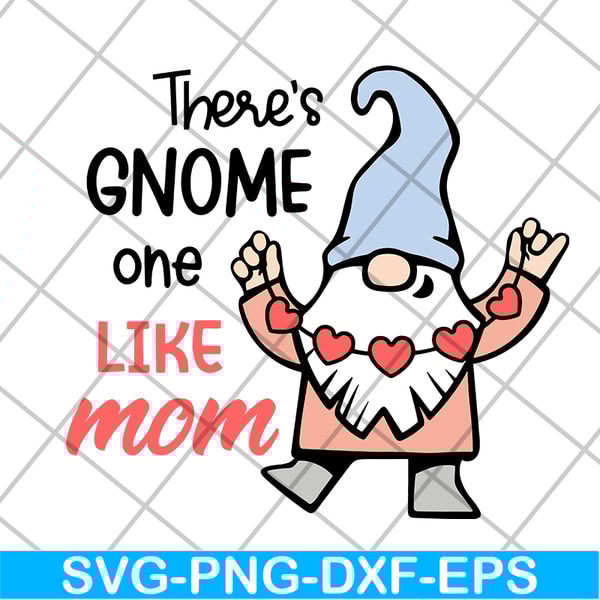 MTD05042107-There's gnome on like mom svg, Mother's day svg, eps, png, dxf digital file MTD05042107.jpg