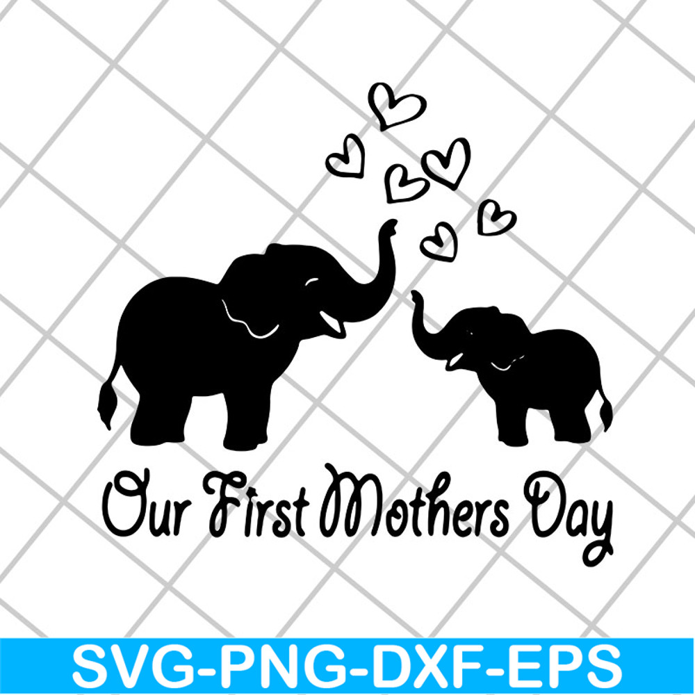 MTD23042133-Mothers Day Elephant svg, Mother's day svg, eps, png, dxf digital file MTD23042133.jpg