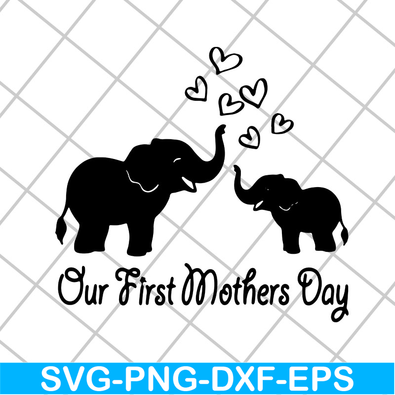 MTD23042133-Mothers Day Elephant svg, Mother's day svg, eps, png, dxf digital file MTD23042133.jpg
