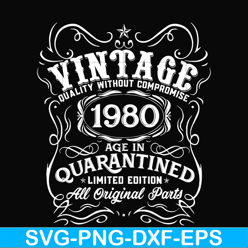 NBD0107-Vintage 1980 age in quarantined limited edition svg, limited edition svg,1980 birthday svg, png, dxf, eps digital file NBD0107.jpg