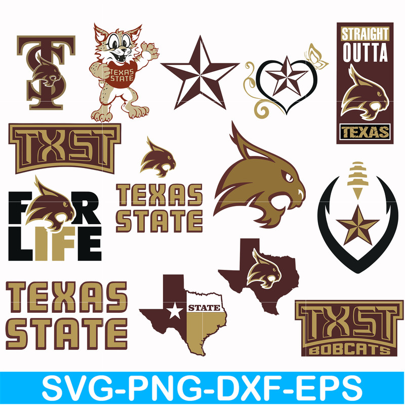NCAA0000277-Texas State Bobcats svg, png, dxf, eps file NCAA0000277.jpg