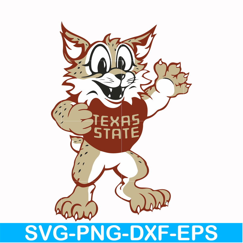 NCAA0000287-Texas State Bobcats svg, png, dxf, eps file NCAA0000287.jpg