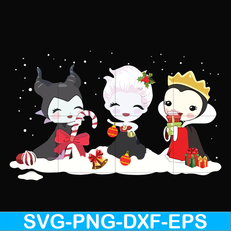 NCRM0105-Chibi Disney Villains Maleficent Ursula Evil Queen Christmas svg, png, dxf, eps digital file NCRM0105.jpg