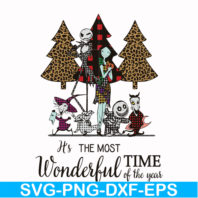 NCRM0116-It's the most wonderful time of the year svg, Skellington And Sally svg, png, dxf, eps digital file NCRM0116.jpg